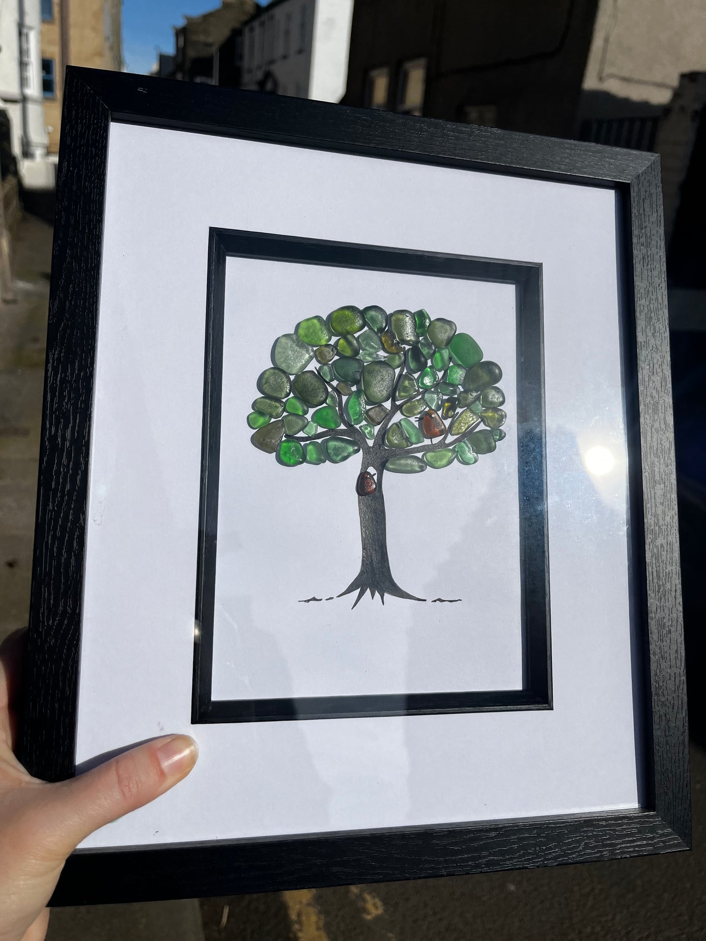 Whitby Sea Glass Love Birds Tree