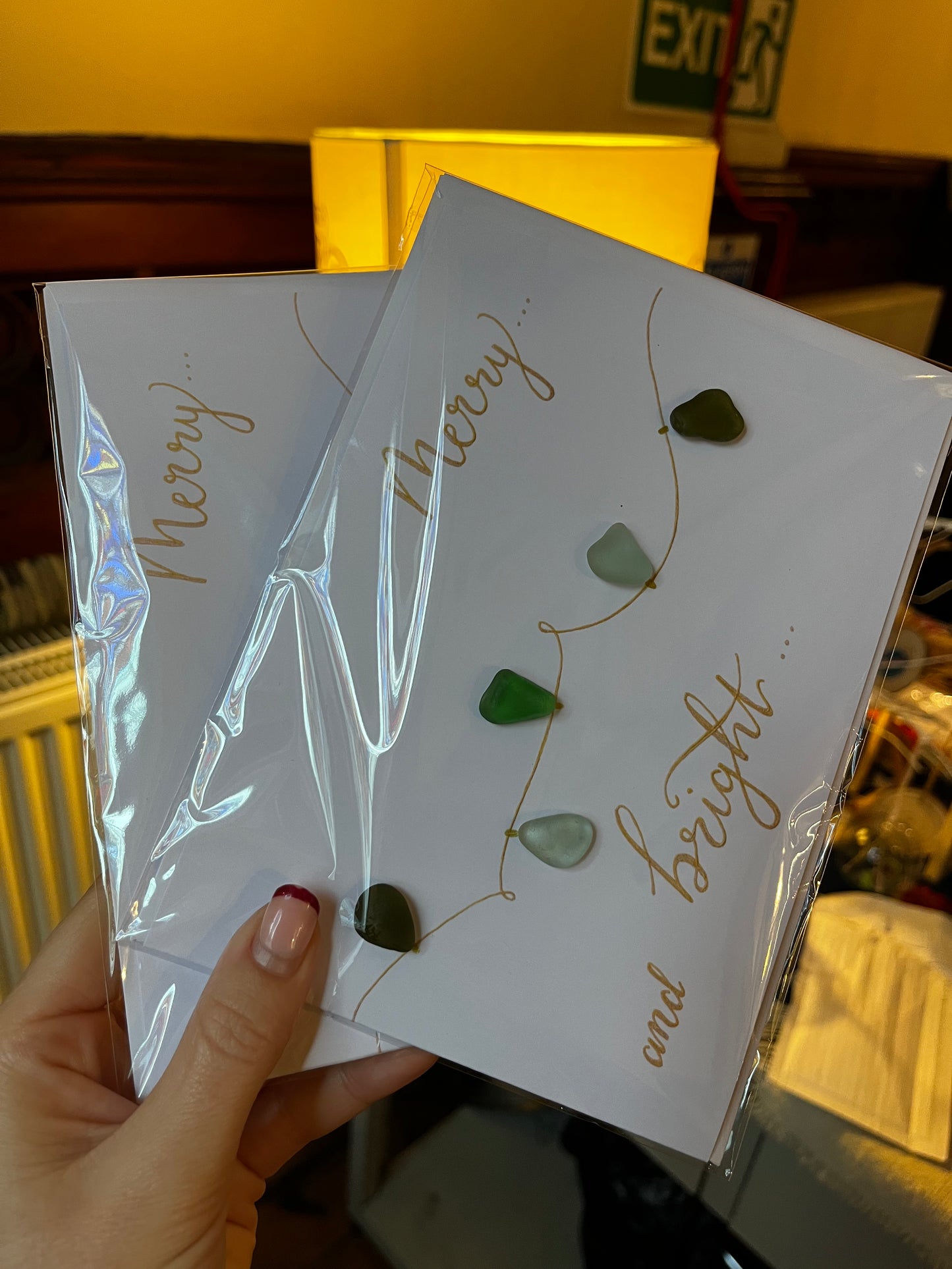 Whitby Sea Glass Christmas Card - Merry and Bright…