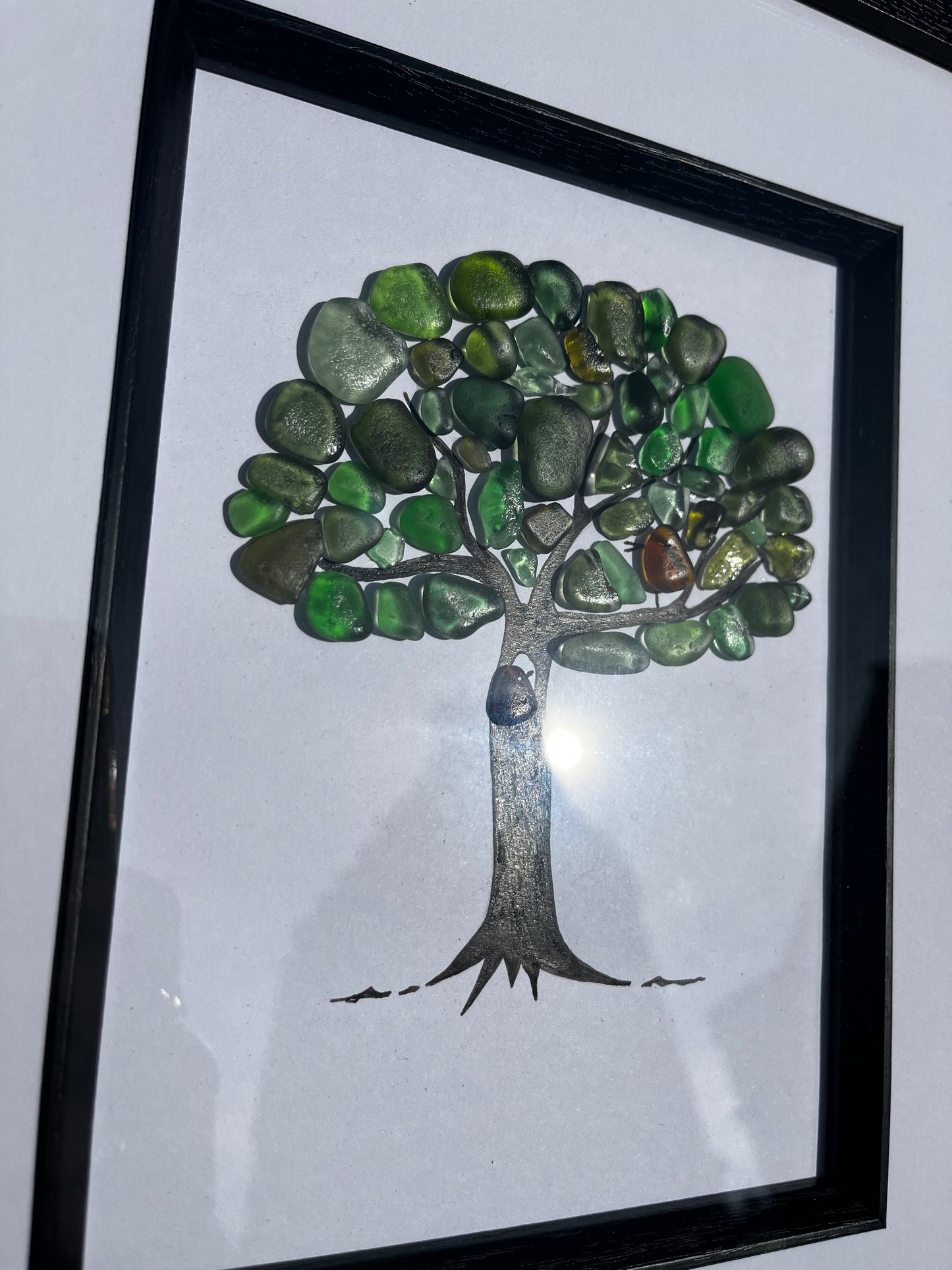 Whitby Sea Glass Love Birds Tree