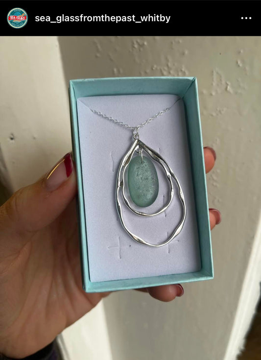 Whitby Sea Glass Wave/Ripple Pendant