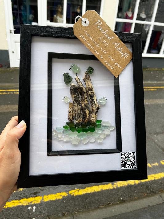 Whitby Sea Glass Birds Perched Adrift